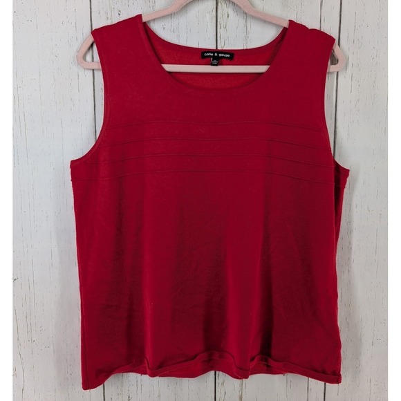 Cable & Gauge Tops - Cable‎ And Gauge Size XL Womens Red Sleeveless Casual Tank top